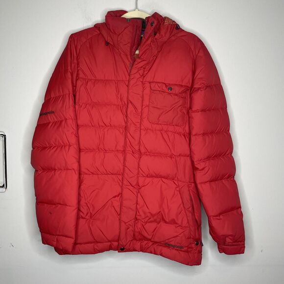 Patagonia Jacket Womens Medium Red Down Puffer Insulated Ski Winter Recco - Picture 1 of 16